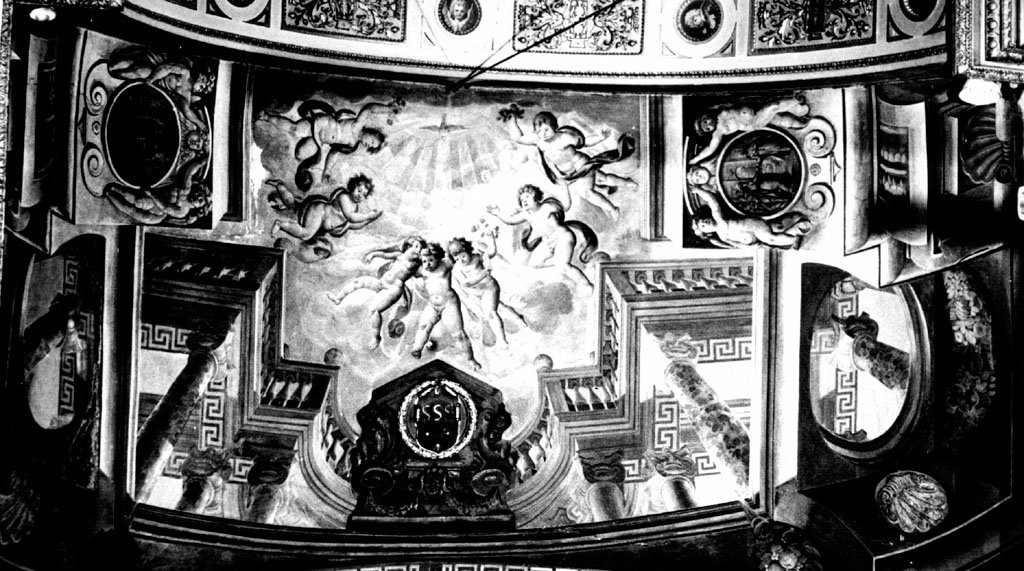 Spirito Santo tra angeli (dipinto) di Ligustri Tarquinio (sec. XVII)